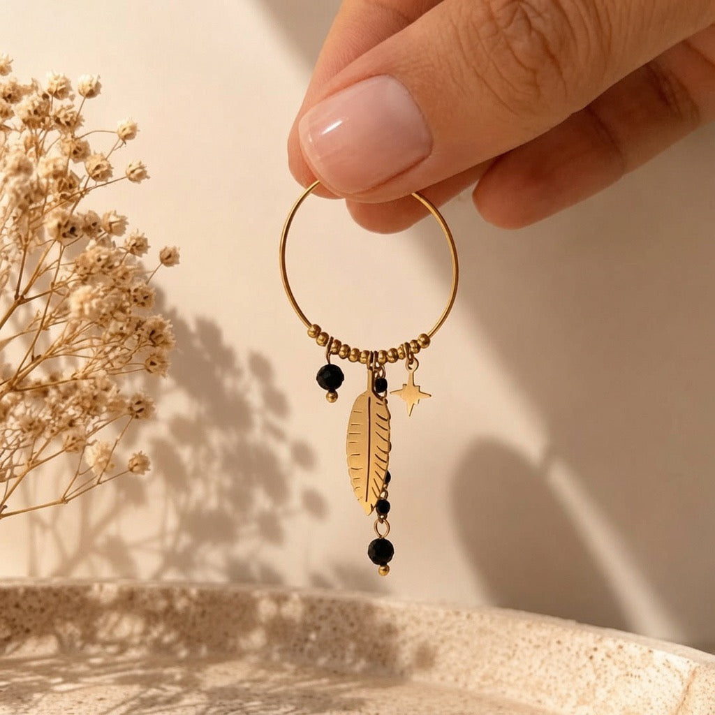 Pendientes Pluma
